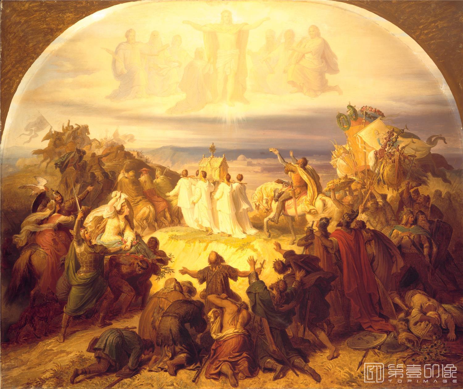 油画-美国纽约大都会美术馆油画藏画-Wilhelm von KaulbachCrusaders before Jerusalem-2150
